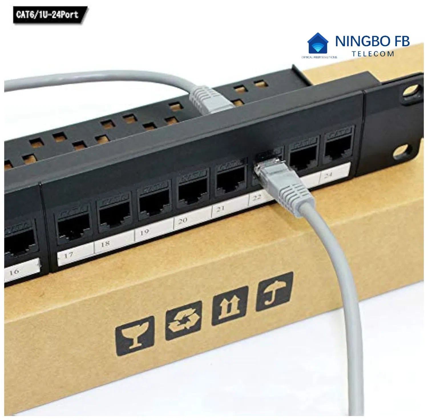 ไฟเบอร์ออปติก RJ45 แพทช์แพนล 24 พอร์ต CAT6 ยูทีพี เอสทีพี โอดีเอฟ การกระจายทองแดง เฟรม ราวโมดูล การจัดการสายเคเบิล 1u pictures & photos