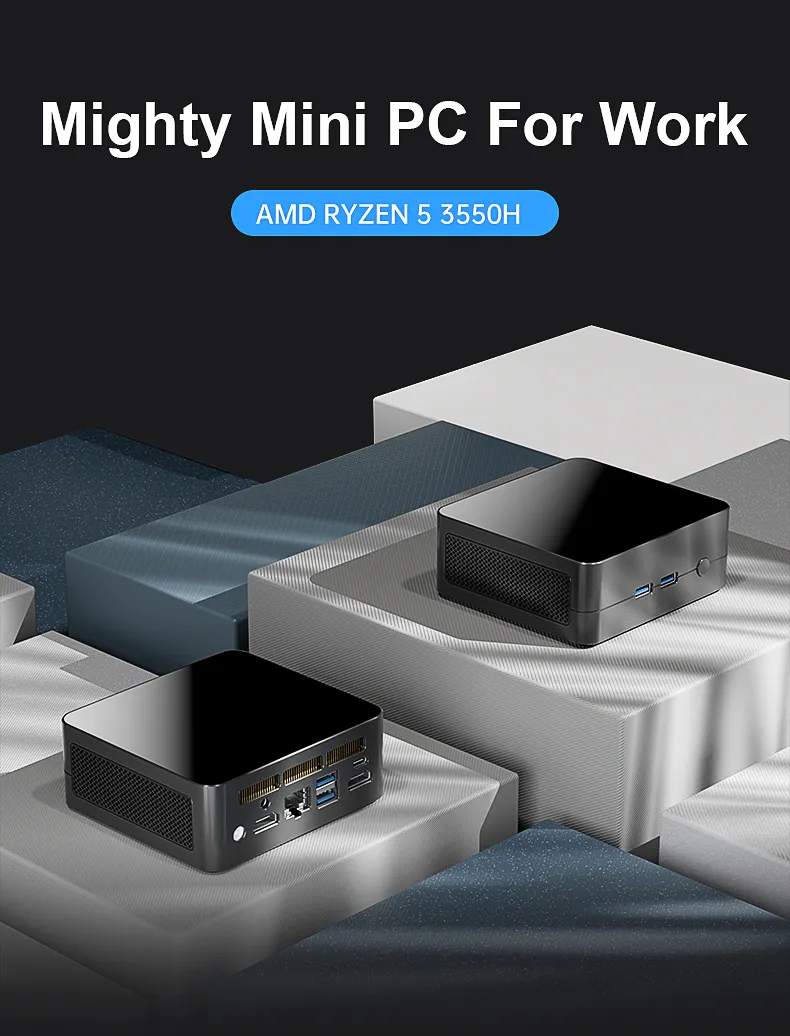 Eglobal Mighty Pocket Mini PC AMD R5 3550h R3 R7 R9 2 DDR4 2HDMI 2m. 2 SSD Win11 Computer pictures & photos