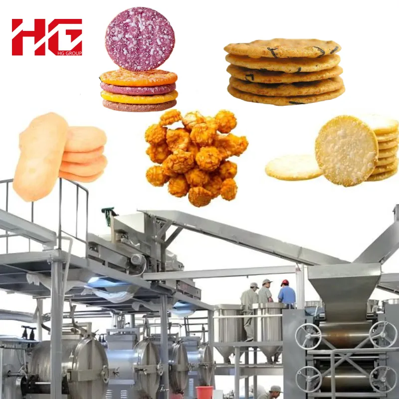 Automatische Reiskeksmaschine für Senbei, gepuffte Reiskekse, knuspriger Reissnack, erweiterter süßer Reissnack, japanischer Stil, Seetang-Reiskeks pictures & photos