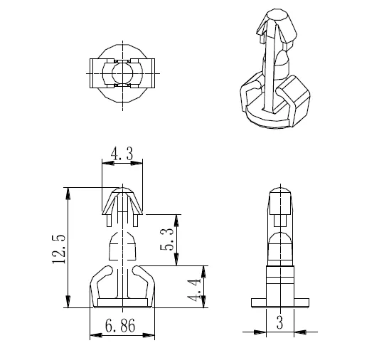 Hergestellt in China Der Computer-Kühler-Befestigungs-Kunststoffrivet Nylon-Lüfter-Schnapp-Rivet PCB-Isolier-Schnapp-Rivet CPU-Clips pictures & photos