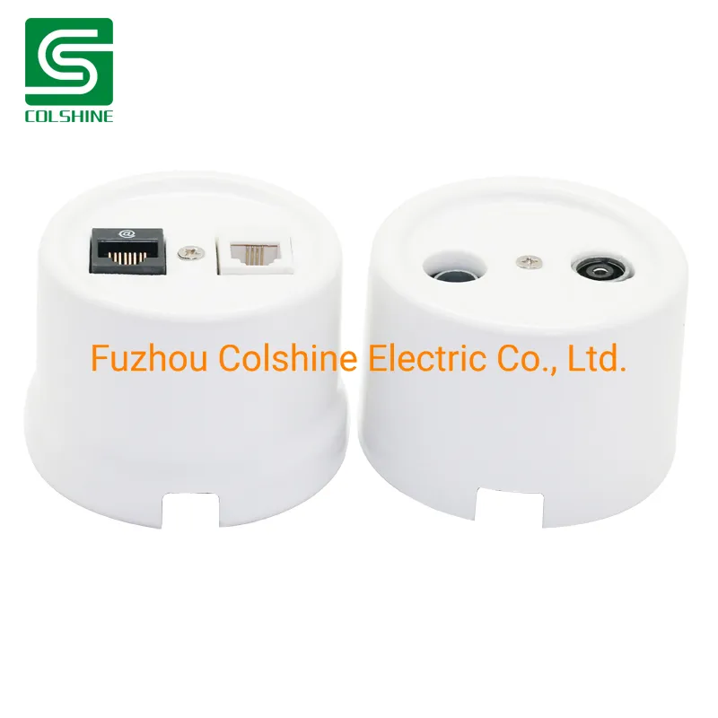 セラミックデータソケットポーセリンインターネットソケットレトロ RJ45 Rj11 ソケット pictures & photos