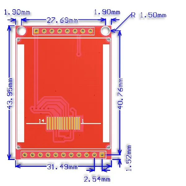 Modul SPI SPI Modul 128X128 Resolusi SPI 1.44 inci Modul Tampilan LCM persegi pictures & photos