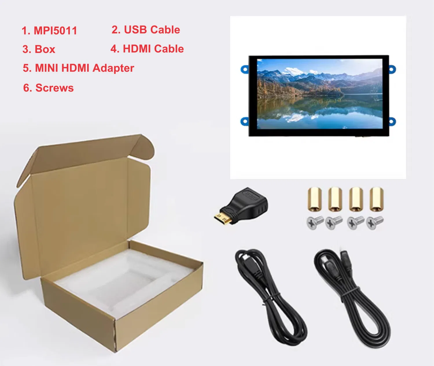หน้าจอสัมผัส TFT LCD ขนาด 5" นิ้ว แบบตั้งตรง โมดูลบอร์ดขับ HDMI สำหรับ Raspberry Pi pictures & photos