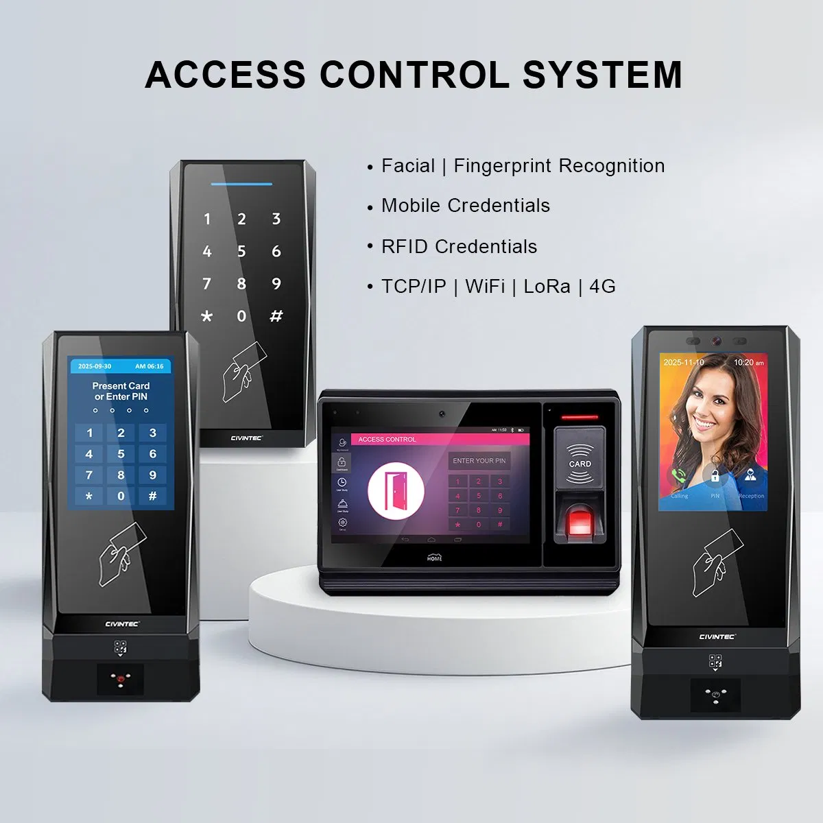 Hệ thống kiểm soát truy cập WiFi Khóa thông minh Bảng phím Đầu đọc thẻ RFID Bluetooth Máy quét mã QR với API pictures & photos