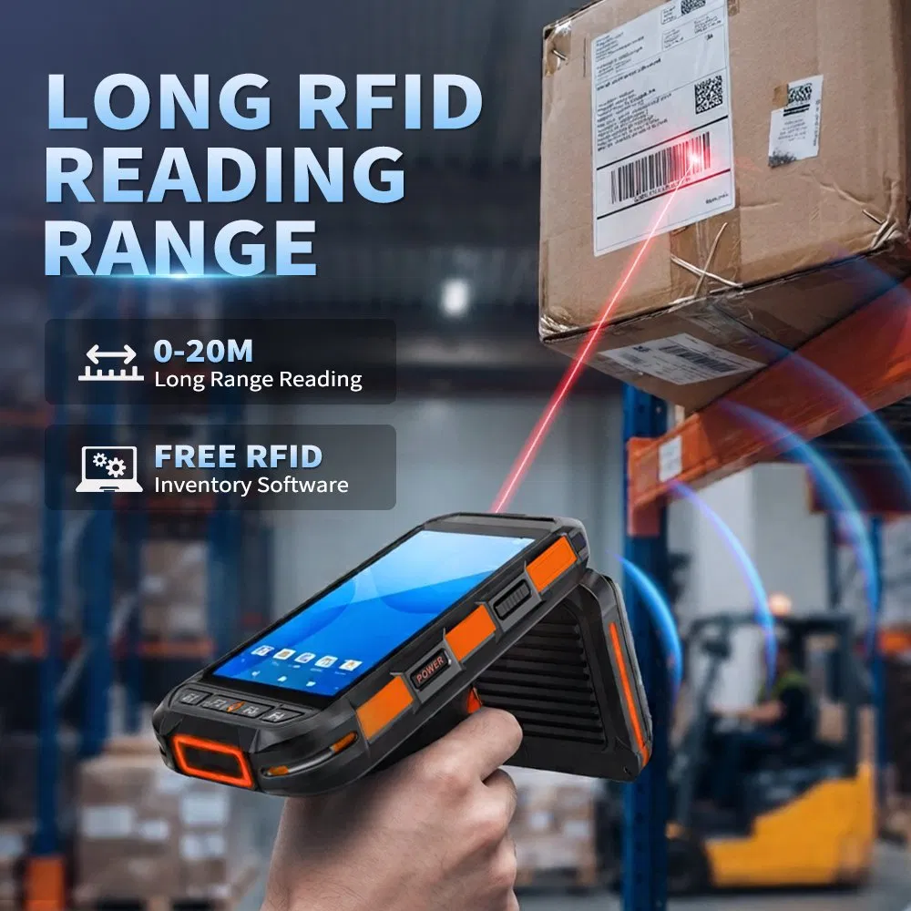 Komputer Seluler Tahan Banting Pembaca UHF RFID dengan Android 10 Pemindaian PDA pictures & photos