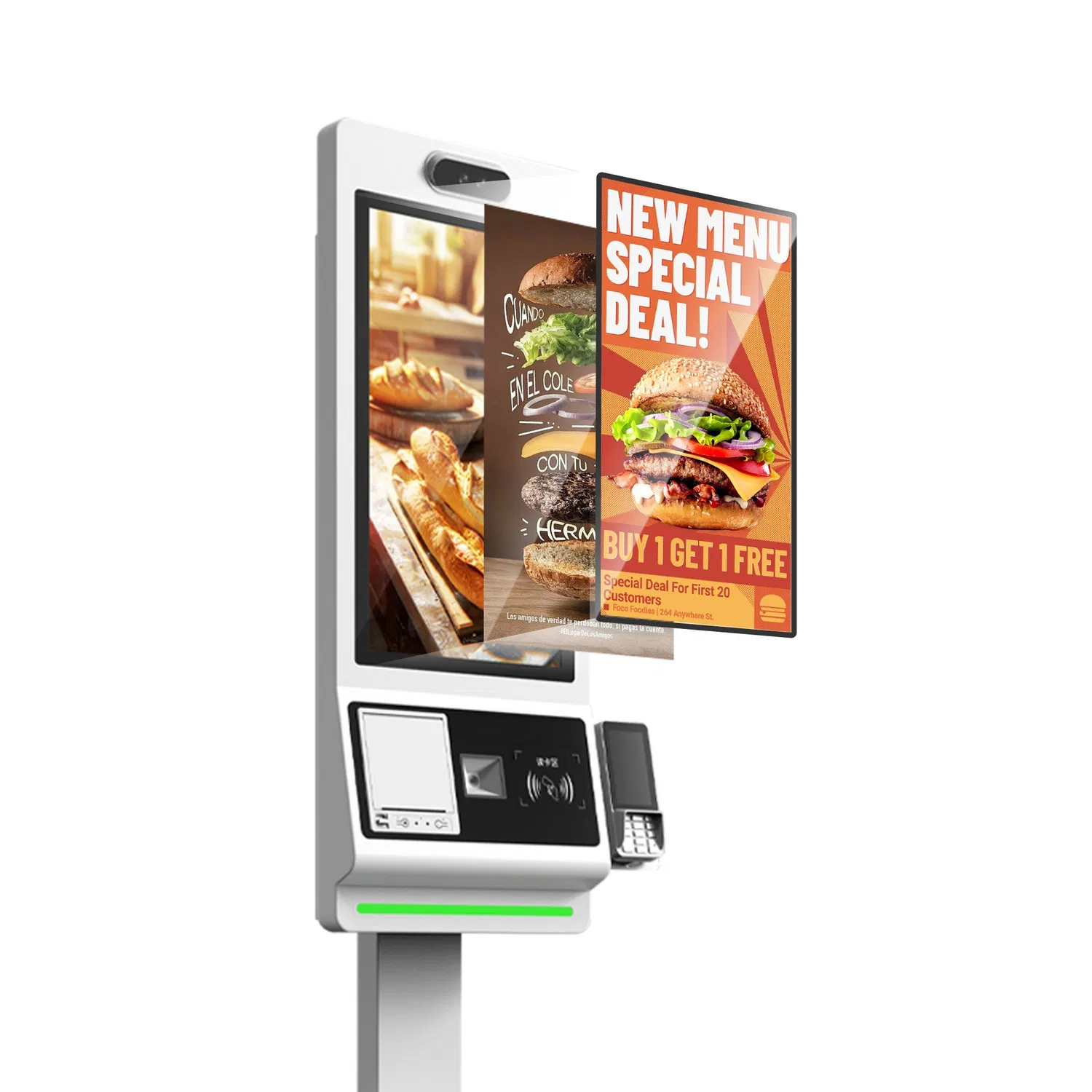 Sistema di Checkout Self Service Interattivo 32-Inch Schermo del Sistema Operativo Windows Scanner di Codici QR Stampante di Ricevute 21.5-Inch pictures & photos