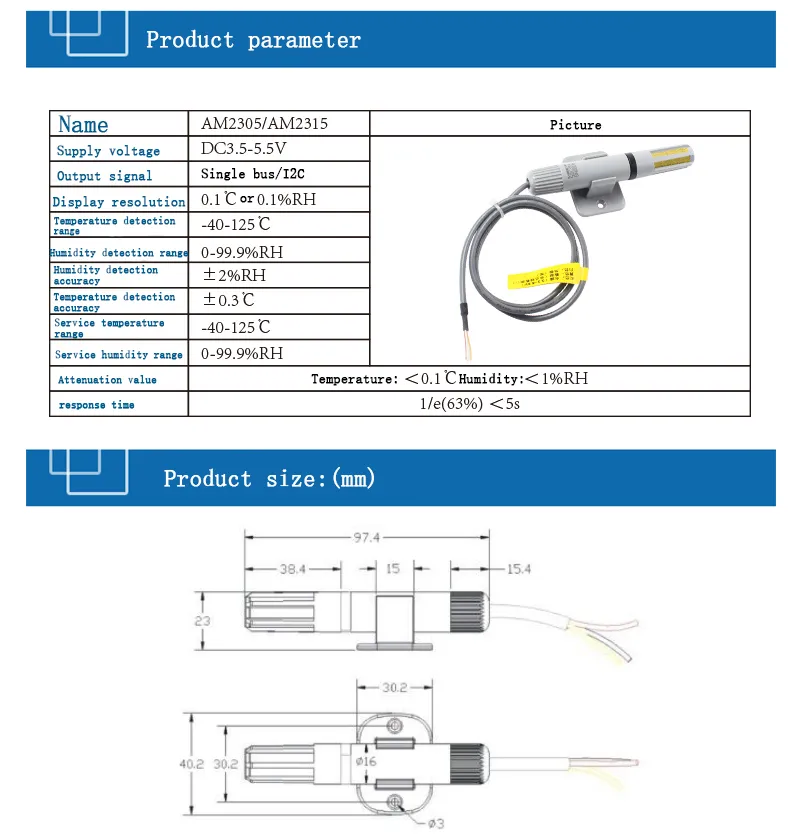 Am2305 Benutzerdefiniertes USB-Port-Temperatur- und Feuchtigkeitssensor-Modul pictures & photos