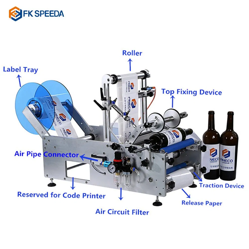 Halbautomatische tragbare runde Flaschenetikettiermaschine mit Datumsdruckmaschine pictures & photos