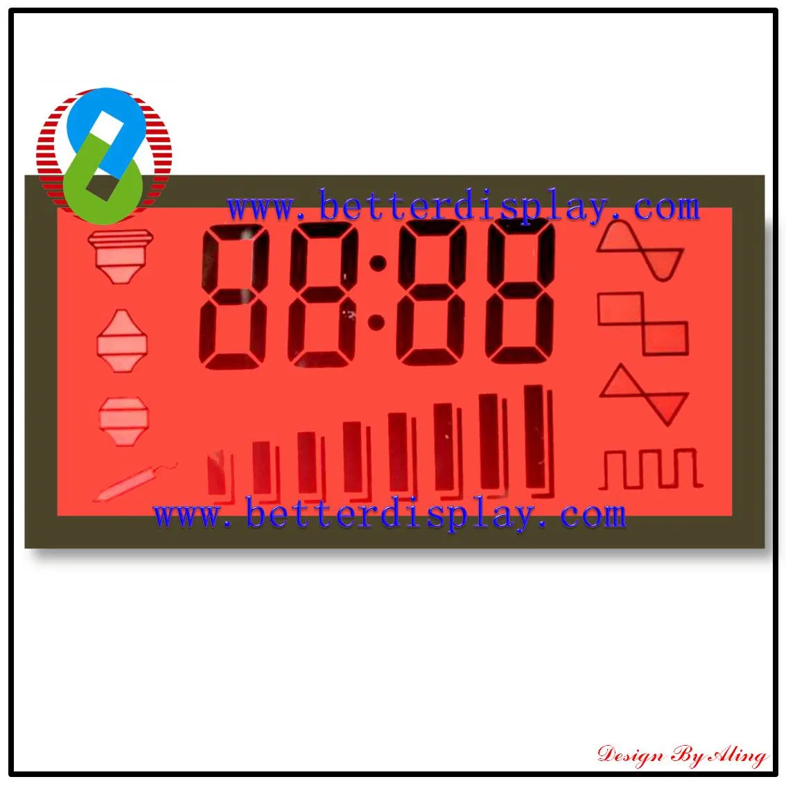 Modul Tampilan Layar LCD Panel Latar Belakang Merah pictures & photos