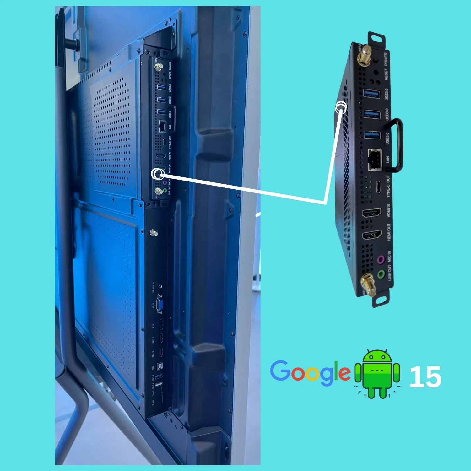 Etkileşimli Ekranlar Etkileşimli düz panel Android 15 EDLA OPS RK3588 Yükseltme Modülü pictures & photos