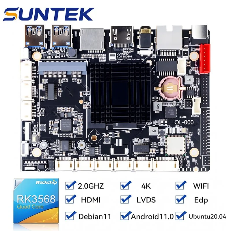 Ordinateur industriel Linux sans ventilateur Suntek tout-en-un de calcul en périphérie Rk3568 Android 11 ordinateur de bureau intégré WiFi petit boîtier GPU Mini Itx boîtier PC industriel pictures & photos