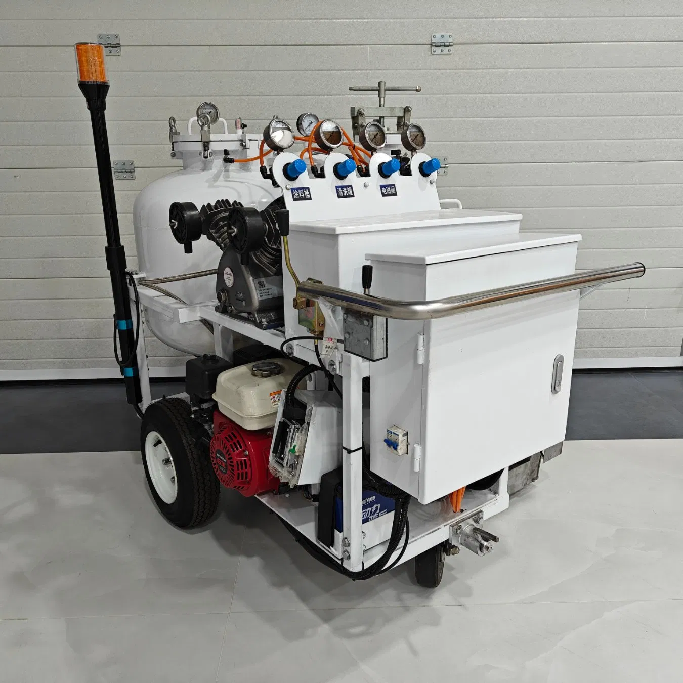 Macchina per marcatura a rivestimento DOT a due componenti spinta a mano con controller di programma intelligente, pannello di controllo umanizzato e sistema di velocità variabile continua pictures & photos