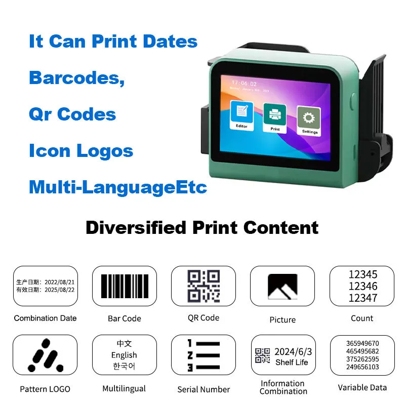 Printer Inkjet Mini Genggam Kode Tanggal Nomor Batch Kode QR untuk Kotak Kertas pictures & photos