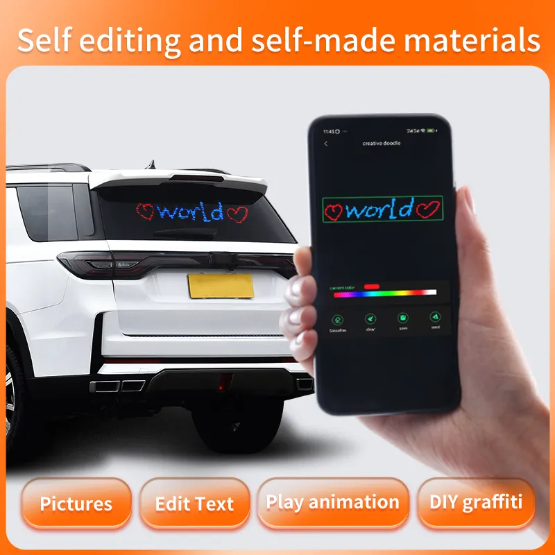 Display LED per auto intelligente con schermo posteriore, controllo remoto Bluetooth, luce interattiva a pixel per il finestrino posteriore dell'auto pictures & photos