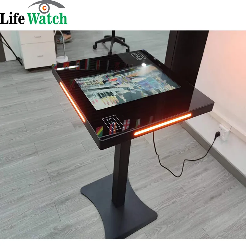22-Inch Slimme Draadloze Oplaad Android en Windows Systeem Interactieve Aanraak LCD Tafel met Aangepaste Kleur Bar LED Ontwerp pictures & photos
