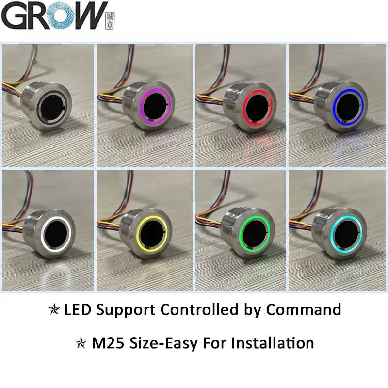 เติบโต R503 โมดูลเซ็นเซอร์สแกนลายนิ้วมือแบบควบคุม LED รอบใหม่ pictures & photos