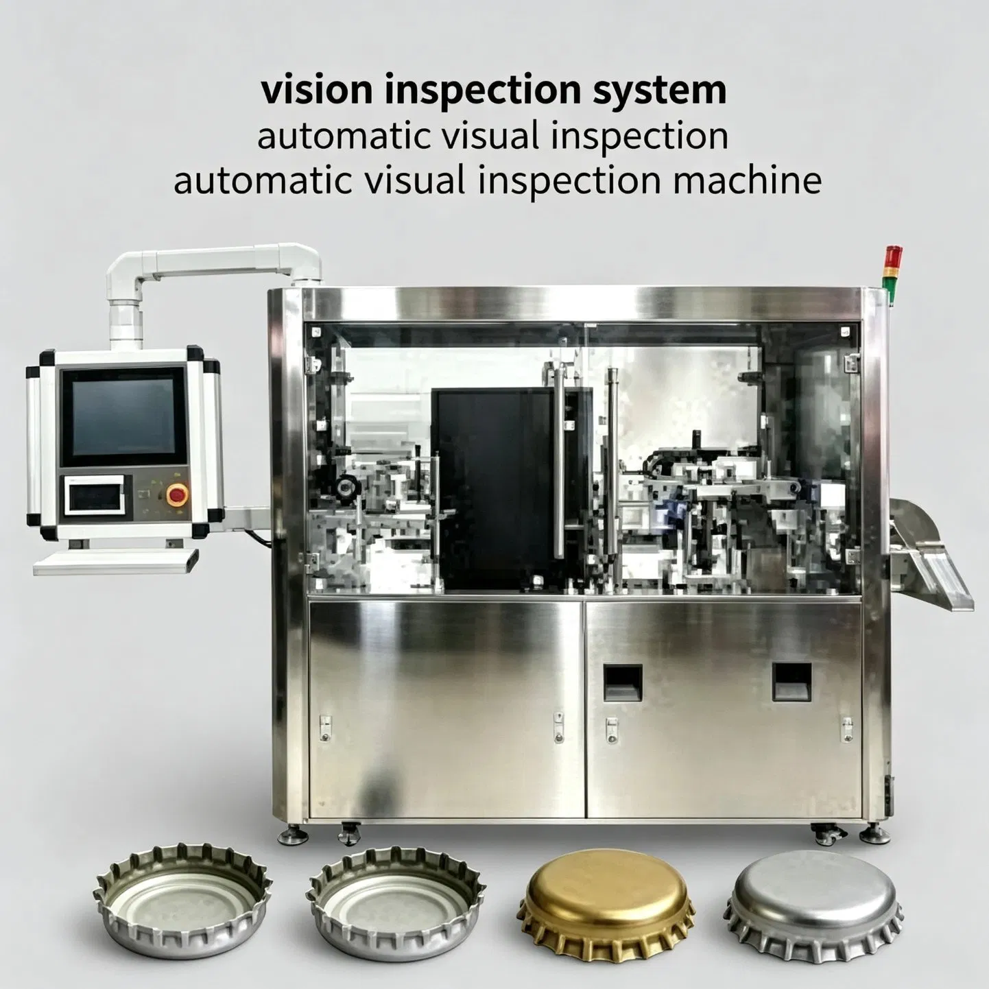 Bottle Cap Detection Equipment Cap Visual Inspection Machine with Auto Sort Reject Function Check Burr Flash Scratch Color Crack Irregular Cap Lip Defects pictures & photos