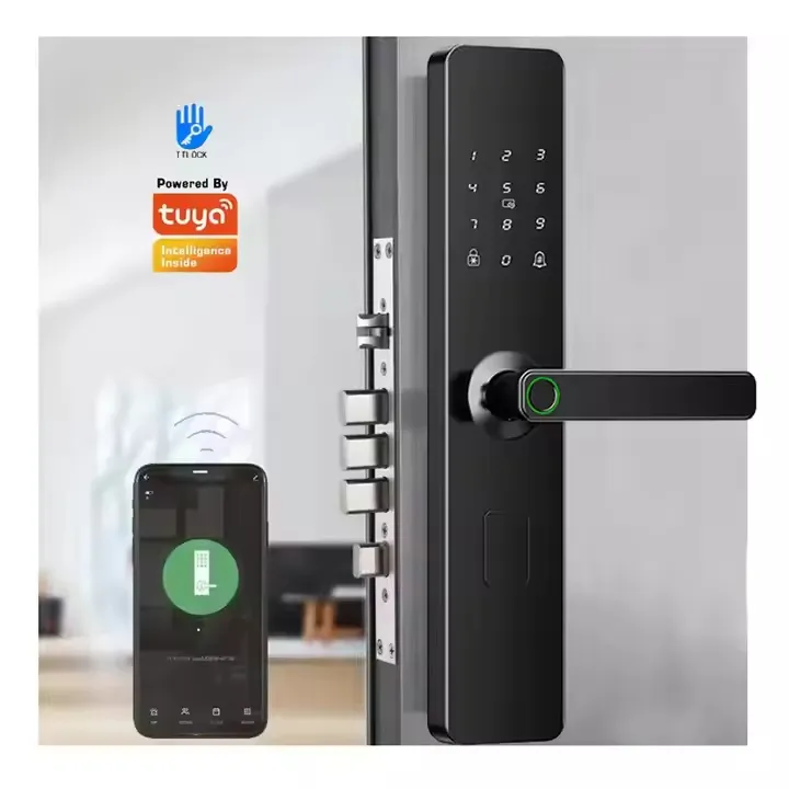 Blocco porta BLE Tt Lock ingresso senza chiave serratura intelligente controllo APP remoto apertura con impronta digitale codice carta chiave disponibile pictures & photos
