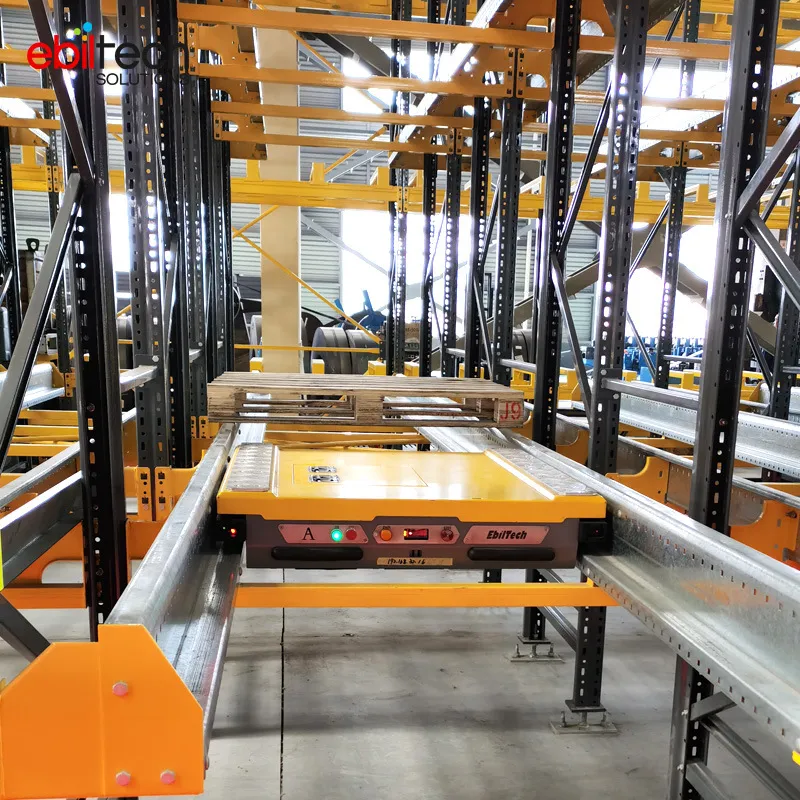Sistema di stoccaggio automatico, sistema di scaffalature con shuttle radio, controllo elettrico, sistemi di scaffalature con shuttle per pallet. pictures & photos