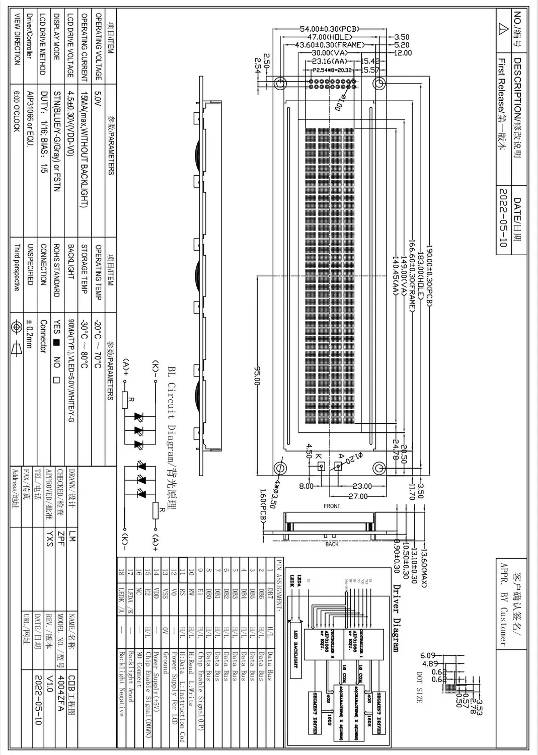 โมดูล LCD ตัวอักษรแบ็คไลท์สีน้ำเงิน LCD1602 โมดูล Tn/Stn pictures & photos
