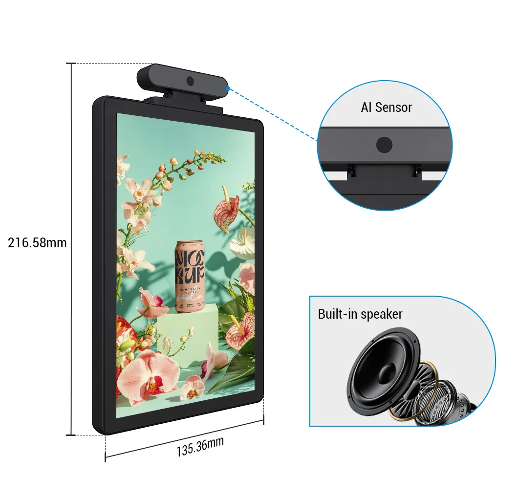 10.1 Zoll Ai Sensor Kamera Werbebildschirm LCD LED Bildschirm pictures & photos