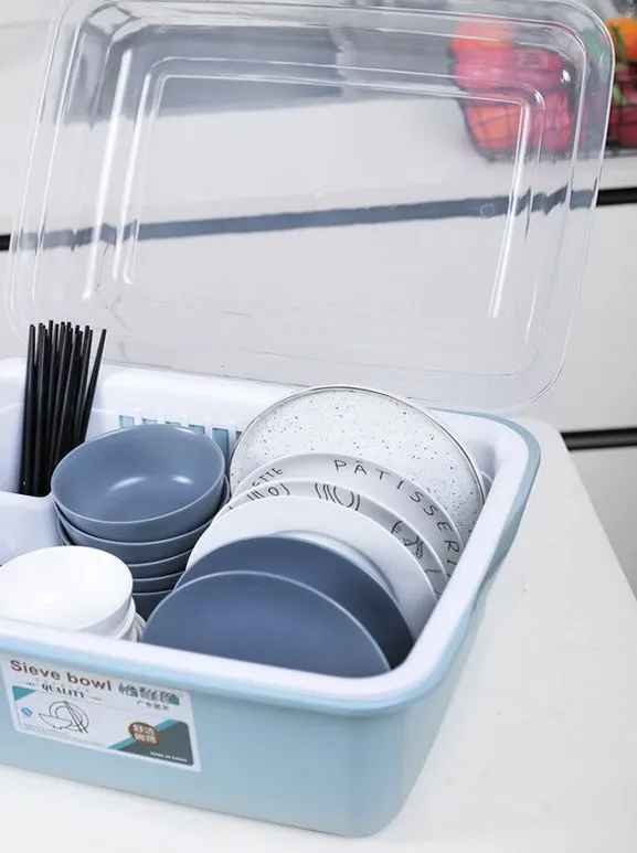 Büyük Kapasiteli Çekilebilir Plastik Mutfak Eşyası Depolama Rafı, Kapaklı Süzme Tepsisi, Mutfak Tabak Rafı pictures & photos