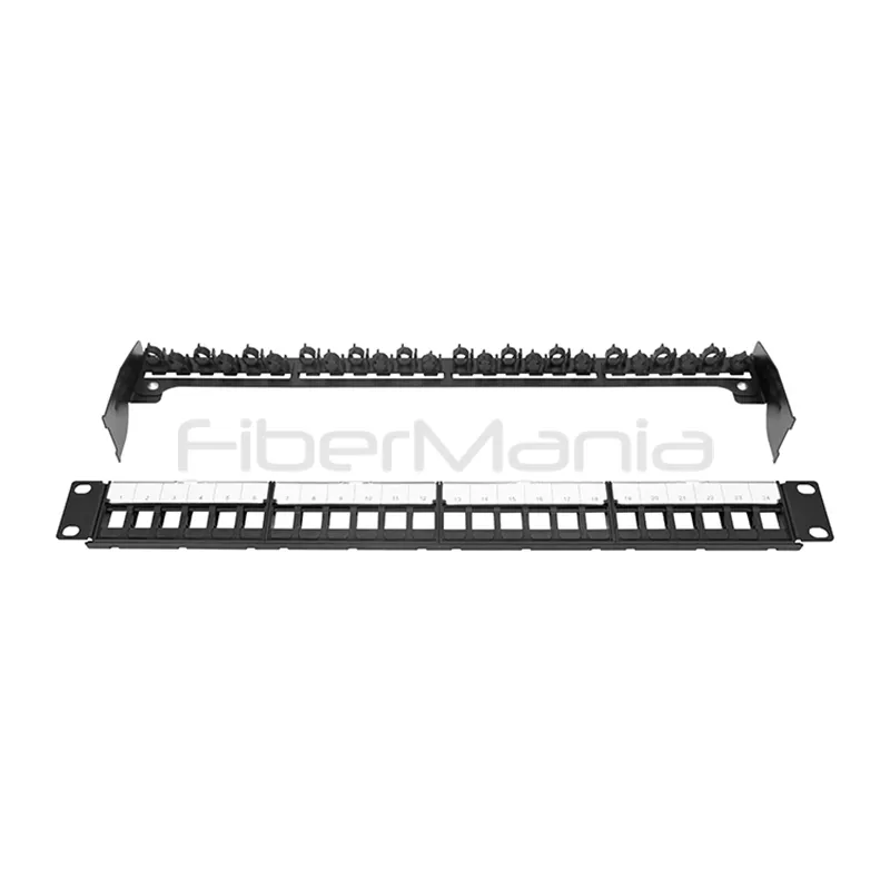 19 Bảng điều khiển trống lắp rack inch với vòng quản lý cáp 24 Bảng điều khiển mạng bằng nhựa có thể tháo rời cổng Ethernet pictures & photos