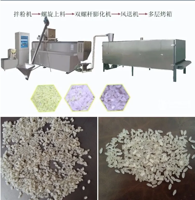 Linha de Processamento de Arroz Artificial Fortificado Extrusora de Puff de Arroz Máquina de Fazer Arroz Instantâneo Nutritivo pictures & photos