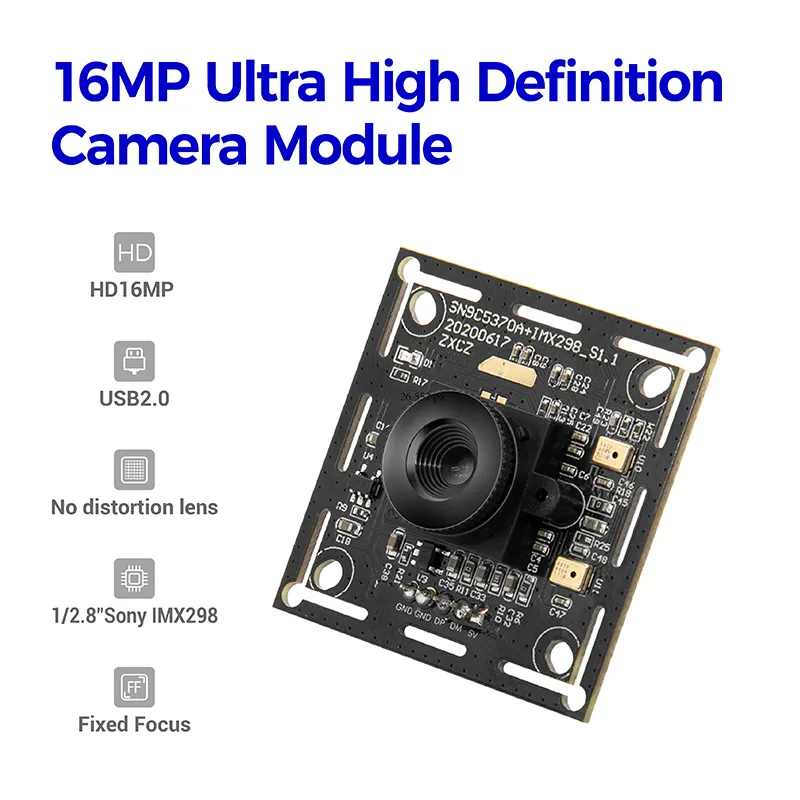 16MP กล้องเว็บ USB ความละเอียดสูง โมดูล Sony Imx298 โมดูลกล้อง USB CMOS โฟกัสคงที่ UVC สำหรับเครื่องสแกนเอกสาร pictures & photos
