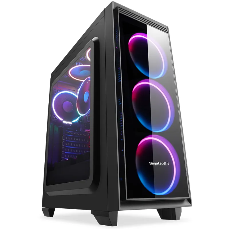 Pannello laterale in vetro traslucido con luce RGB case per computer Matx pictures & photos
