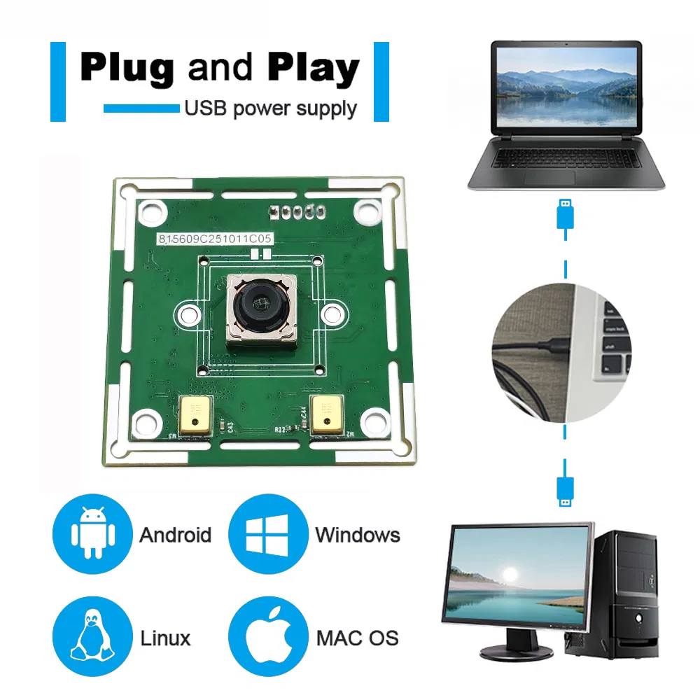 4K เครื่องสแกนไฟล์วิชั่น UVC อัตโนมัติ โฟกัสอัตโนมัติ โมดูลกล้อง USB ขนาดเล็ก CMOS อุตสาหกรรม pictures & photos