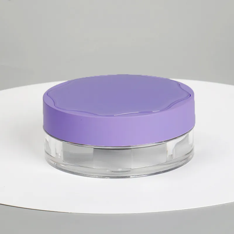 Contenitore cosmetico nero mini, contenitore viola, polvere fissante libera, design unico, custodia per cipria compatta, polvere libera pictures & photos