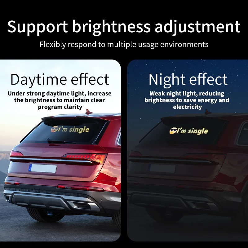 Display LED per auto intelligente con schermo posteriore, controllo remoto Bluetooth, luce interattiva a pixel per il finestrino posteriore dell'auto pictures & photos