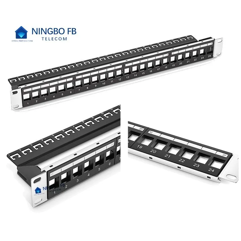 ไฟเบอร์ออปติก RJ45 แพทช์แพนล 24 พอร์ต CAT6 ยูทีพี เอสทีพี โอดีเอฟ การกระจายทองแดง เฟรม ราวโมดูล การจัดการสายเคเบิล 1u pictures & photos
