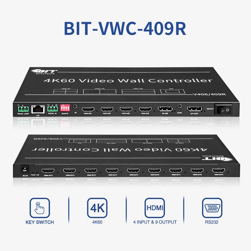 4K HDMI ビデオウォールコントローラープロセッサー マルチスクリーン スプライシング回転ディスプレイ pictures & photos