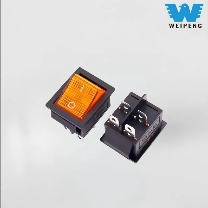 Kcd4 2-Position 4-Pin Interrupteur à bascule avec lumière LED jaune d'alimentation pictures & photos