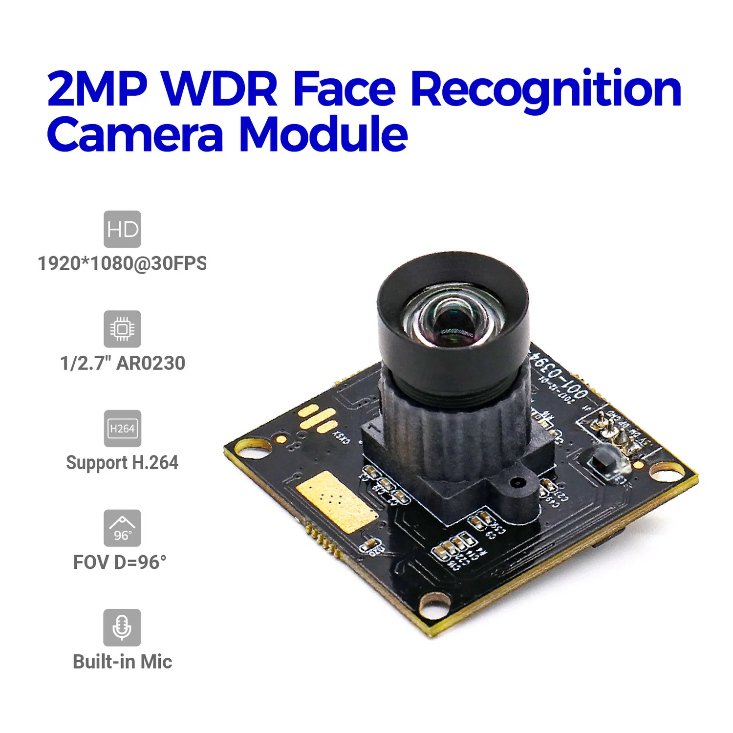 2MP โมดูลเซ็นเซอร์ Ar0230 2MP เอช. 264 96dB โมดูลกล้อง CMOS ที่มีช่วงไดนามิกกว้างพร้อมไมโครโฟน pictures & photos