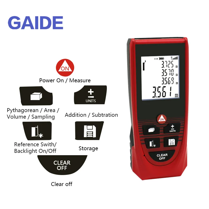 Outils de mesure de distance laser, fonctions d'aire et de volume, plus et moins pictures & photos
