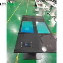 22-Inch Mesa Kiosco Interactiva de Café con Pantalla LCD y Módulo de Carga Inalámbrica de Color Personalizado