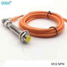 M12 2mm เซ็นเซอร์ใกล้ชิดแบบเหนี่ยวนำชนิดปิดปกติ NPN แบบติดตั้งเรียบพร้อมขั้วต่อโค้ง