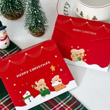 Ours en dessin animé Bonhomme de neige Boîte en carton Enveloppe Carte