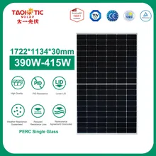 Taoistik Kalite Seçim Monokristal Modül Perc Tek Cam Hibrit 390-415W Fotovoltaik Modül