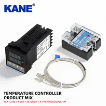 Bộ điều khiển nhiệt độ Pid Rex-C100 +Kssr-148100da Rơ le trạng thái rắn 100A+K Cảm biến nhiệt 1m Bộ dụng cụ điều khiển nhiệt độ Rkc