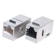 Acoplador em linha Keystone blindado STP para redes RJ45 Cat5e Acoplador em linha Keystone blindado STP para redes RJ45 Cat5e