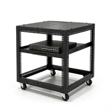 Flachpack-Modularmontage kaltgewalzter Stahl 19 Zoll Fußnetz offenes Rack