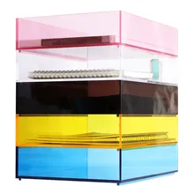 ชั้นวางเอกสารอะคริลิกหลายสีสำหรับเก็บไฟล์ในสำนักงาน