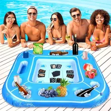 Mesa de ajedrez de agua, juegos de mesa, bar de hielo, balsa inflable flotante