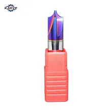 Outils de coupe à fraiser à chanfrein en carbure de tungstène cémenté solide HRC55 4-Flute de machine-outil CNC de fabrication chinoise R2.5 R3 R4 R5