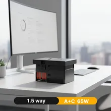 Módulo de Enchufe Multifuncional 65W Universal con Carga USB