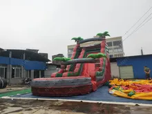 Interaktive Mehrfach-Palm-Wasserrutsche mit Pool für Spaß